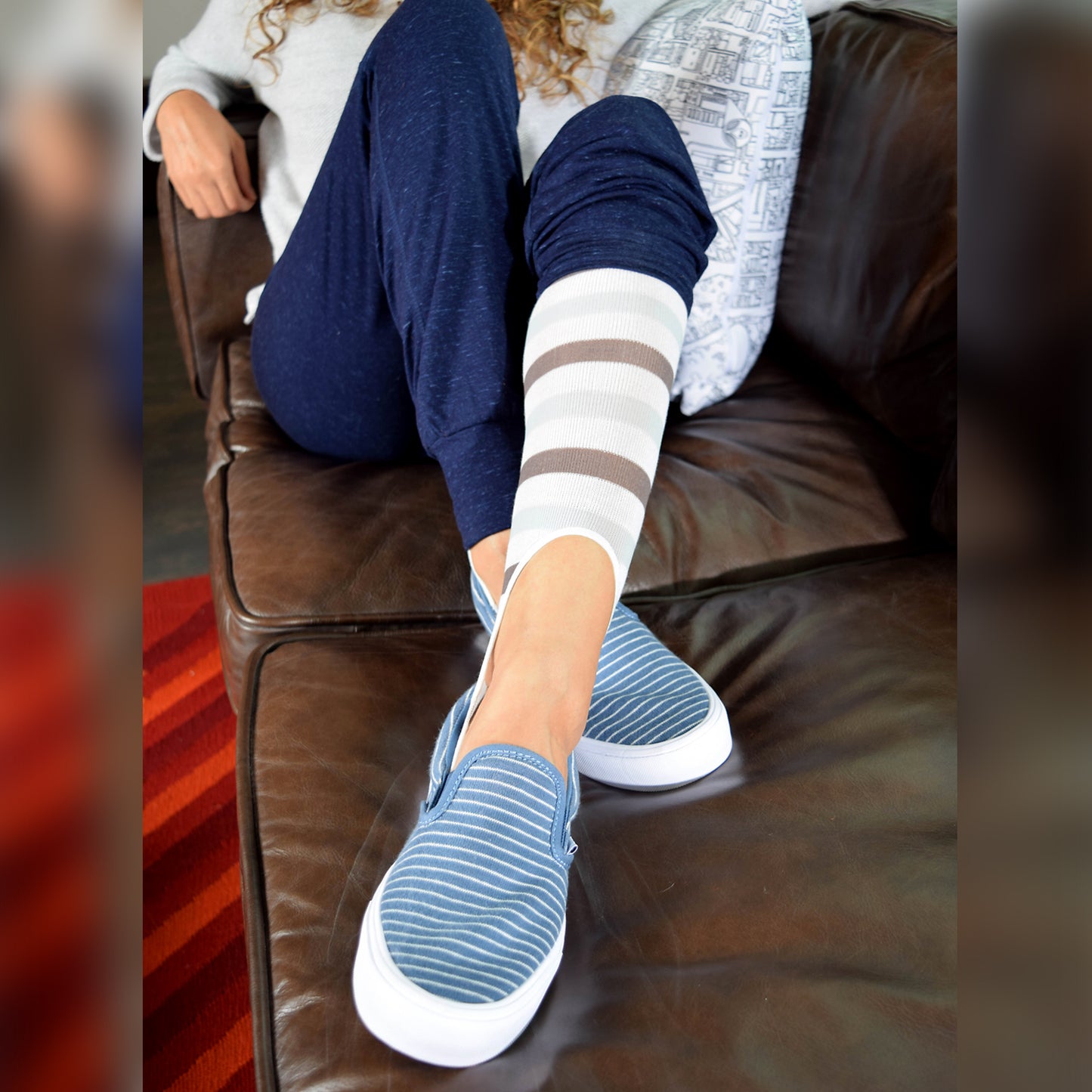 Weekend - Grey Stripe / Lavender-Chartreuesse